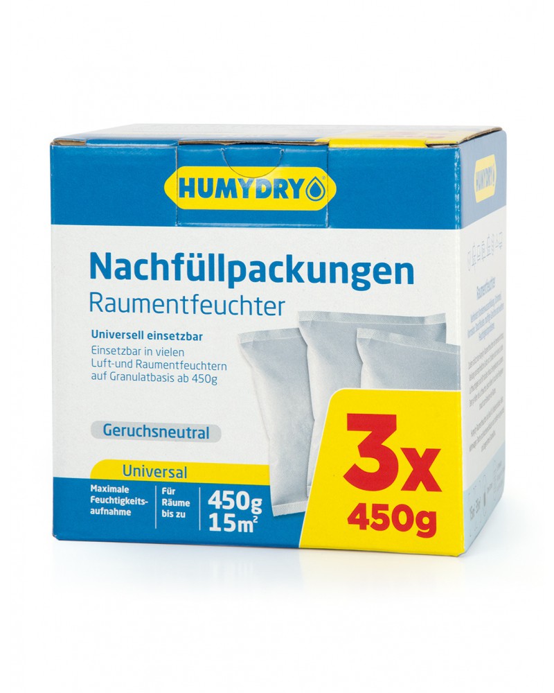 HUMYDRY® Raumentfeuchter-Nachfüllpackungen 3x450g